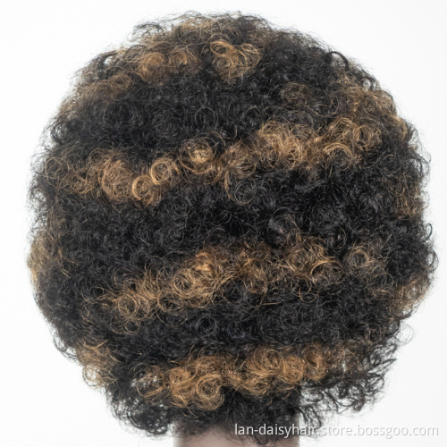 Bob Wig Short Curl Afro Wig Machine Made Virgin Cuticle Aligned Hair Peruvian Human Hair Wigs for Black Woman